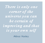There is only one corner of the universe you can be certain of improving and that is your own self